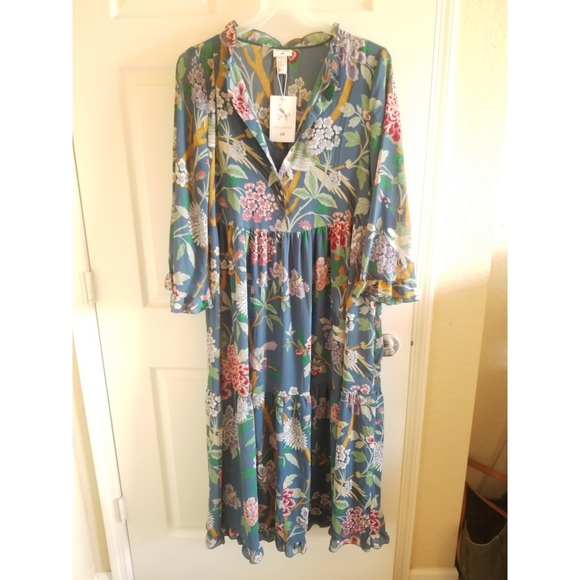 NWT GP&J BakerxH&M chiffon prairie maxi dress - Picture 9 of 10